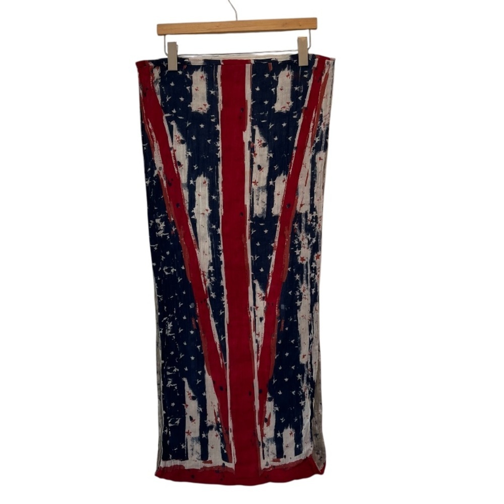 Twiggy by London Infiniti Distressed Americana Flag Print Infinity Scarf - Picture 6 of 11